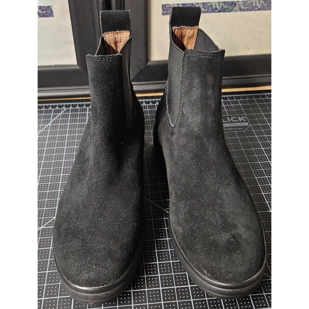 Lucky‎ Brand Women's Noah Chelsea Suede Ankle Boots Slip On Black Sz 6M/36
